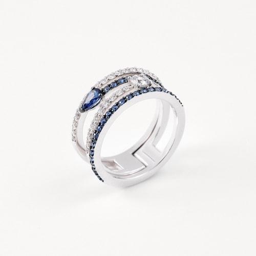 White gold Double ring with diamonds TOUS ATELIER
