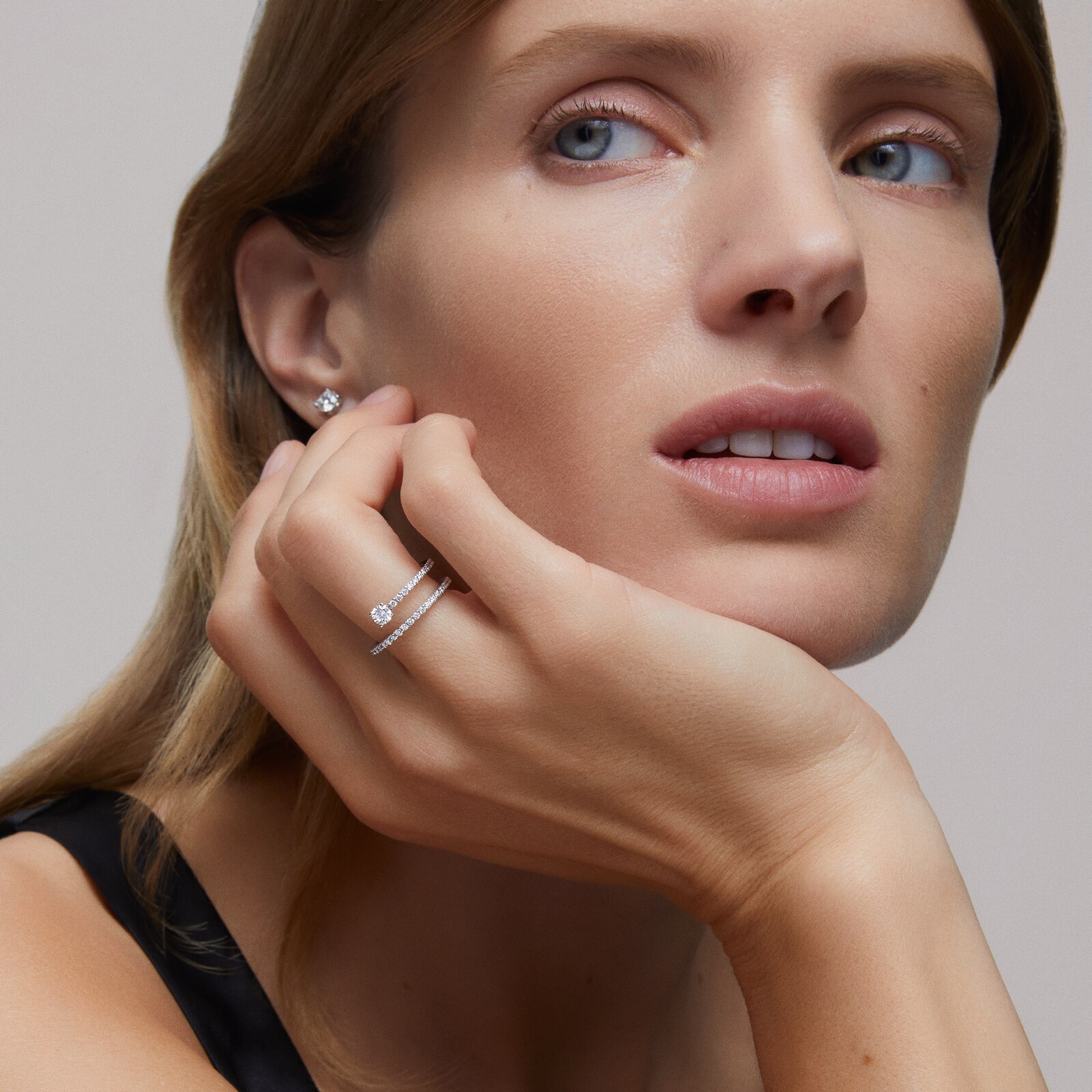 White gold Double ring with diamonds TOUS ATELIER