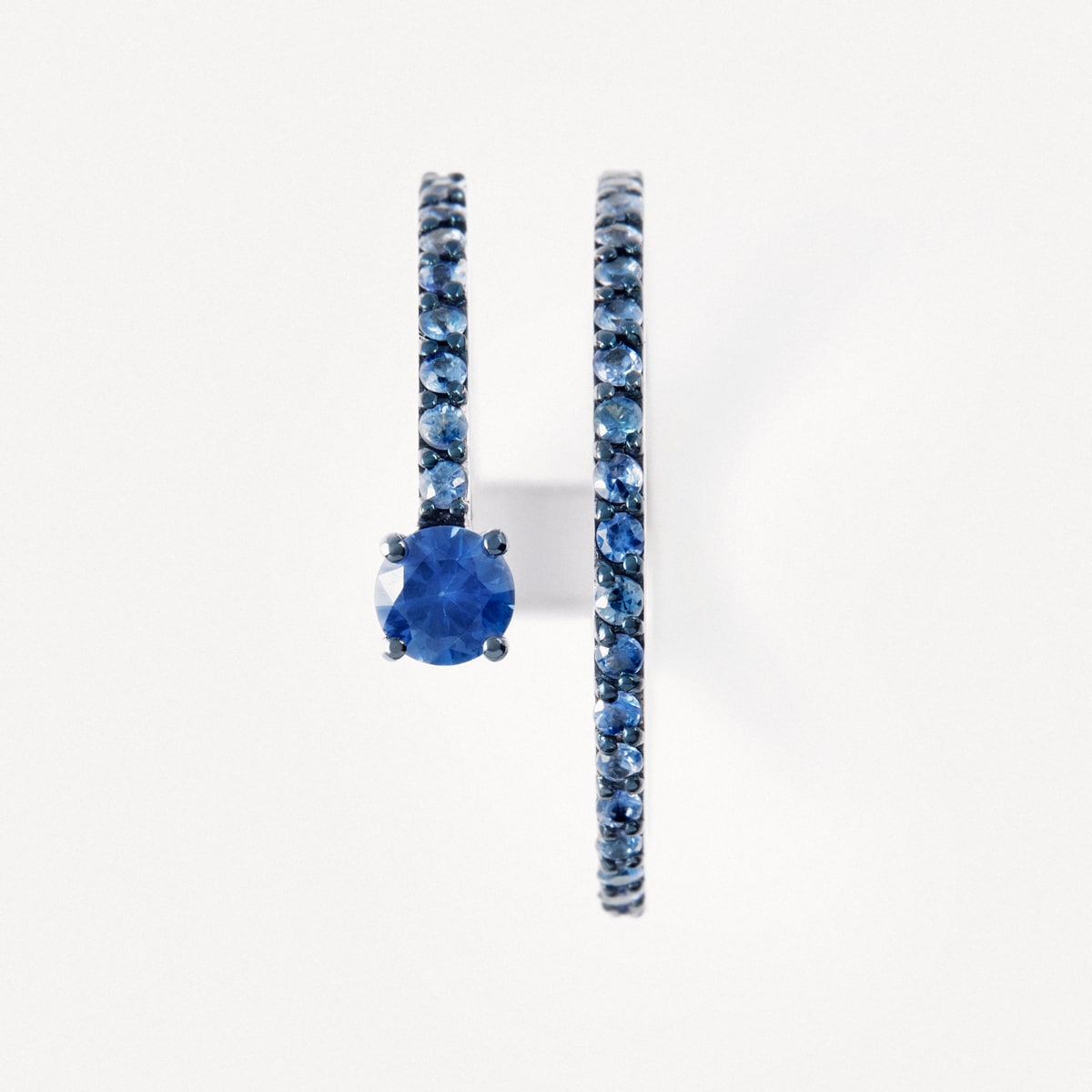 White gold Double ring with brilliant-cut blue sapphire TOUS ATELIER