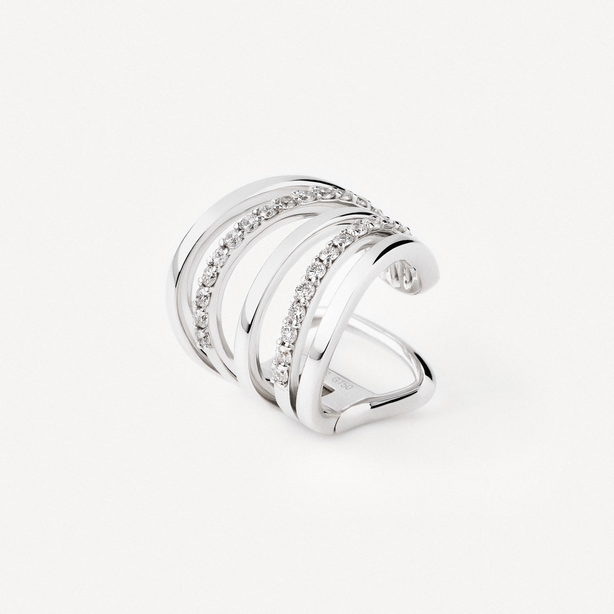 Tous - Earcuff Con Dos Tiras De Oro Blanco Y Diamantes Tous Atelier - Transparente