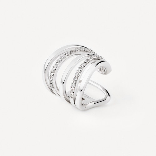 Earcuff con dos tiras de oro blanco y diamantes TOUS ATELIER