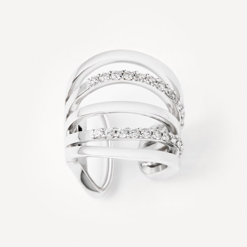 Earcuff with two strips in white gold and diamonds TOUS ATELIER