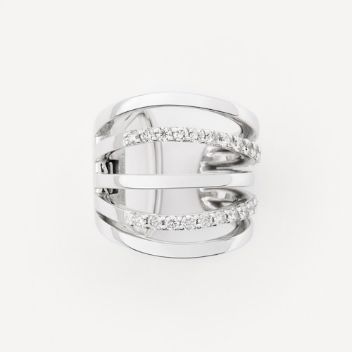 Earcuff with two strips in white gold and diamonds TOUS ATELIER
