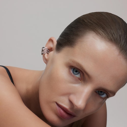 Earcuff with two strips in white gold and diamonds TOUS ATELIER