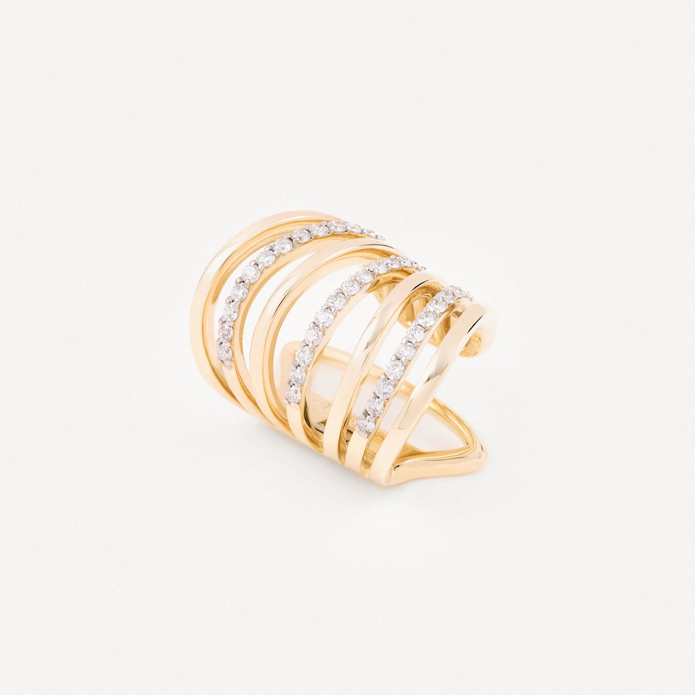 Earcuff con tres tiras de oro, oro blanco y diamantes TOUS ATELIER image number 0