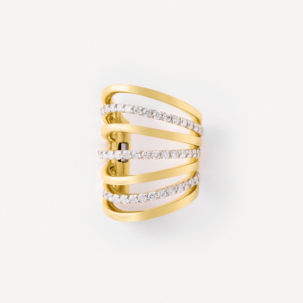 Earcuff TOUS ATELIER &mu;&epsilon; &tau;&rho;&epsilon;&iota;&sigmaf; &lambda;&omega;&rho;ί&delta;&epsilon;&sigmaf; &alpha;&pi;ό &chi;&rho;&upsilon;&sigma;ό, &lambda;&epsilon;&upsilon;&kappa;ό&chi;&rho;&upsilon;&sigma;&omicron; &kappa;&alpha;&iota; &delta;&iota;&alpha;&mu;ά&nu;&tau;&iota;&alpha;