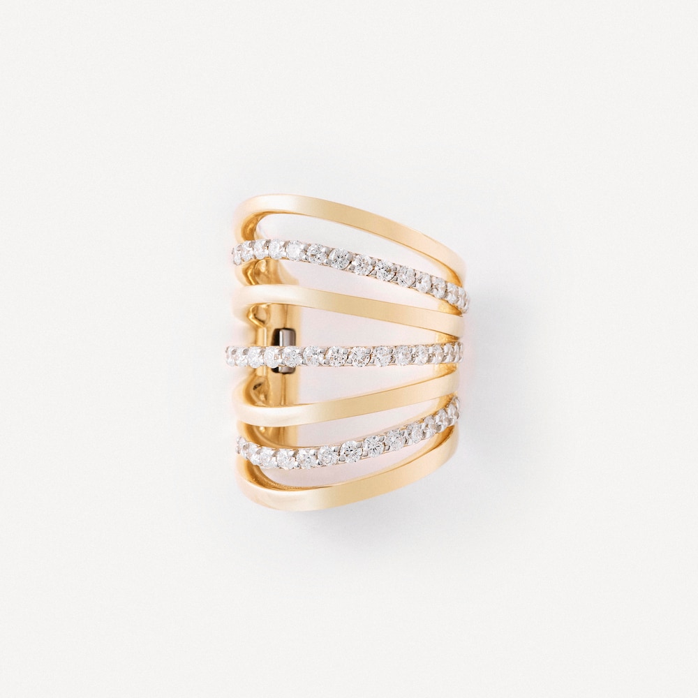 Earcuff con tres tiras de oro, oro blanco y diamantes TOUS ATELIER image number 1