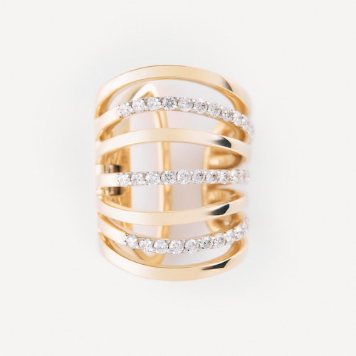 Gold, white gold and diamond three strip Earcuff TOUS ATELIER