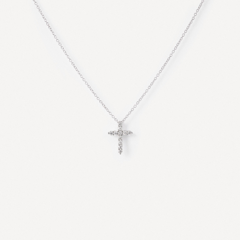 Collar cruz de oro blanco con diamantes TOUS ATELIER