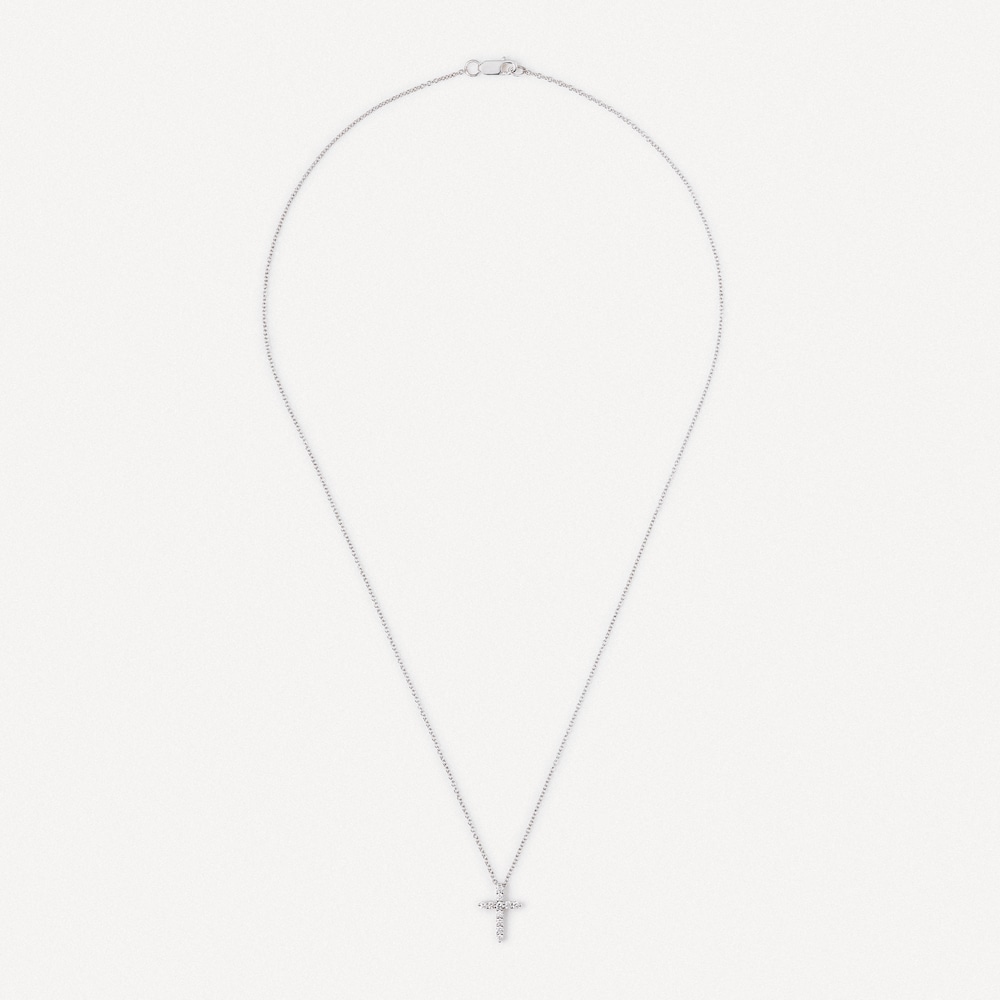 Collar cruz de oro blanco con diamantes TOUS ATELIER