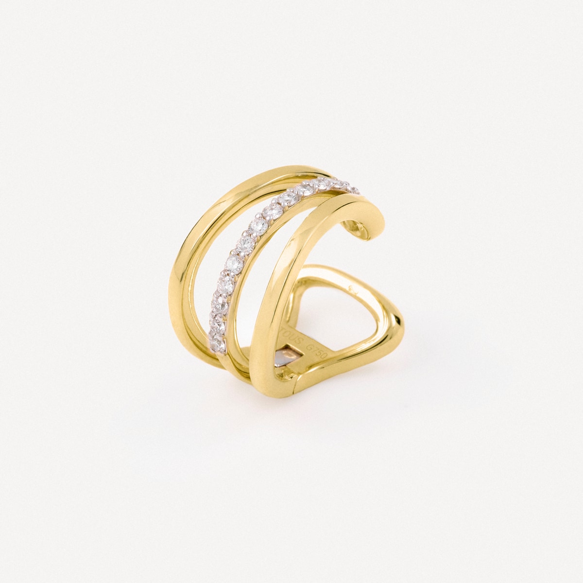 Tous - Earcuff De Oro, Oro Blanco Y Diamantes Tous Atelier - Transparente