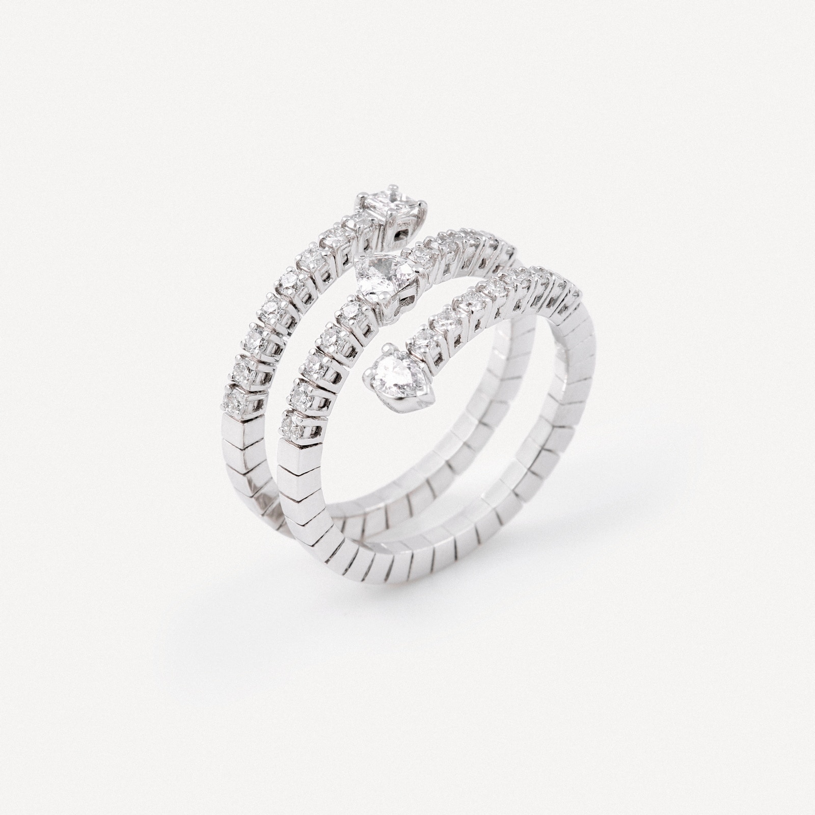 White gold triple Spiral ring with diamonds TOUS ATELIER