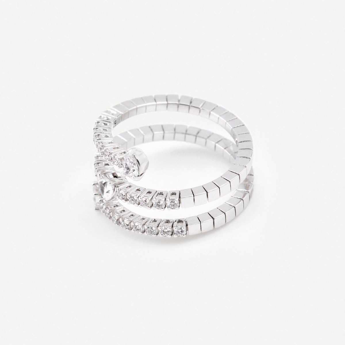 White gold triple Spiral ring with diamonds TOUS ATELIER
