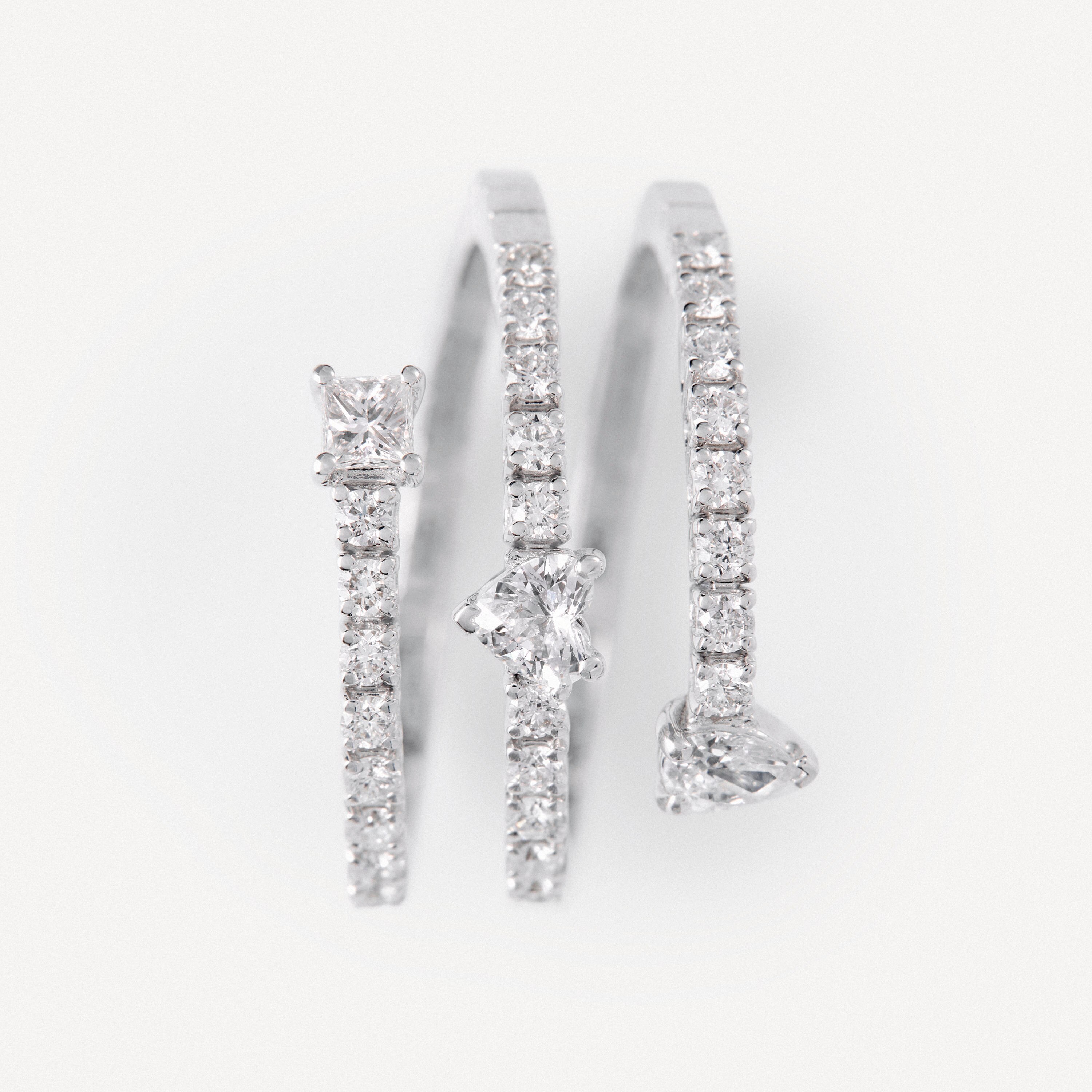 White gold triple Spiral ring with diamonds TOUS ATELIER