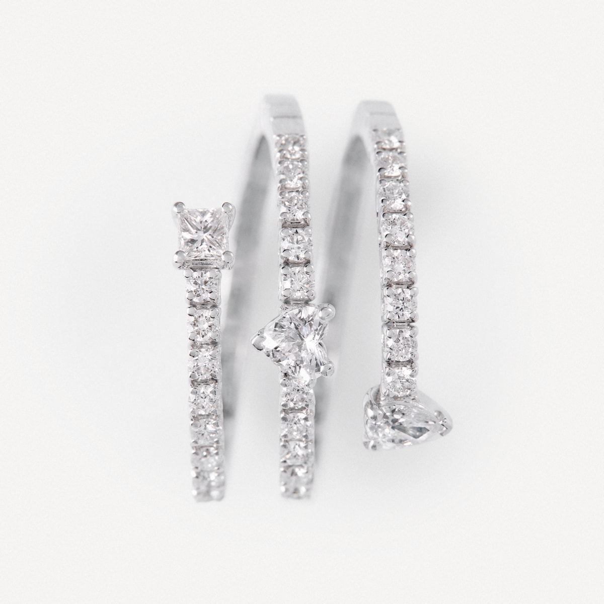 White gold triple Spiral ring with diamonds TOUS ATELIER