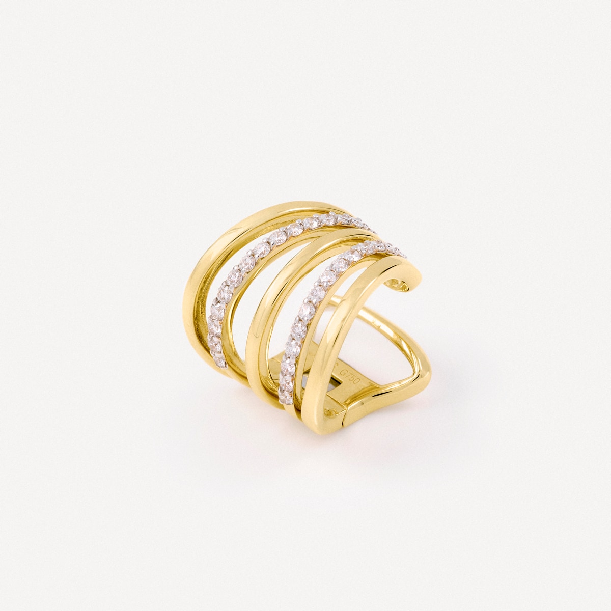 Tous - Earcuff Con Dos Tiras De Oro, Oro Blanco Y Diamantes Tous Atelier - Transparente