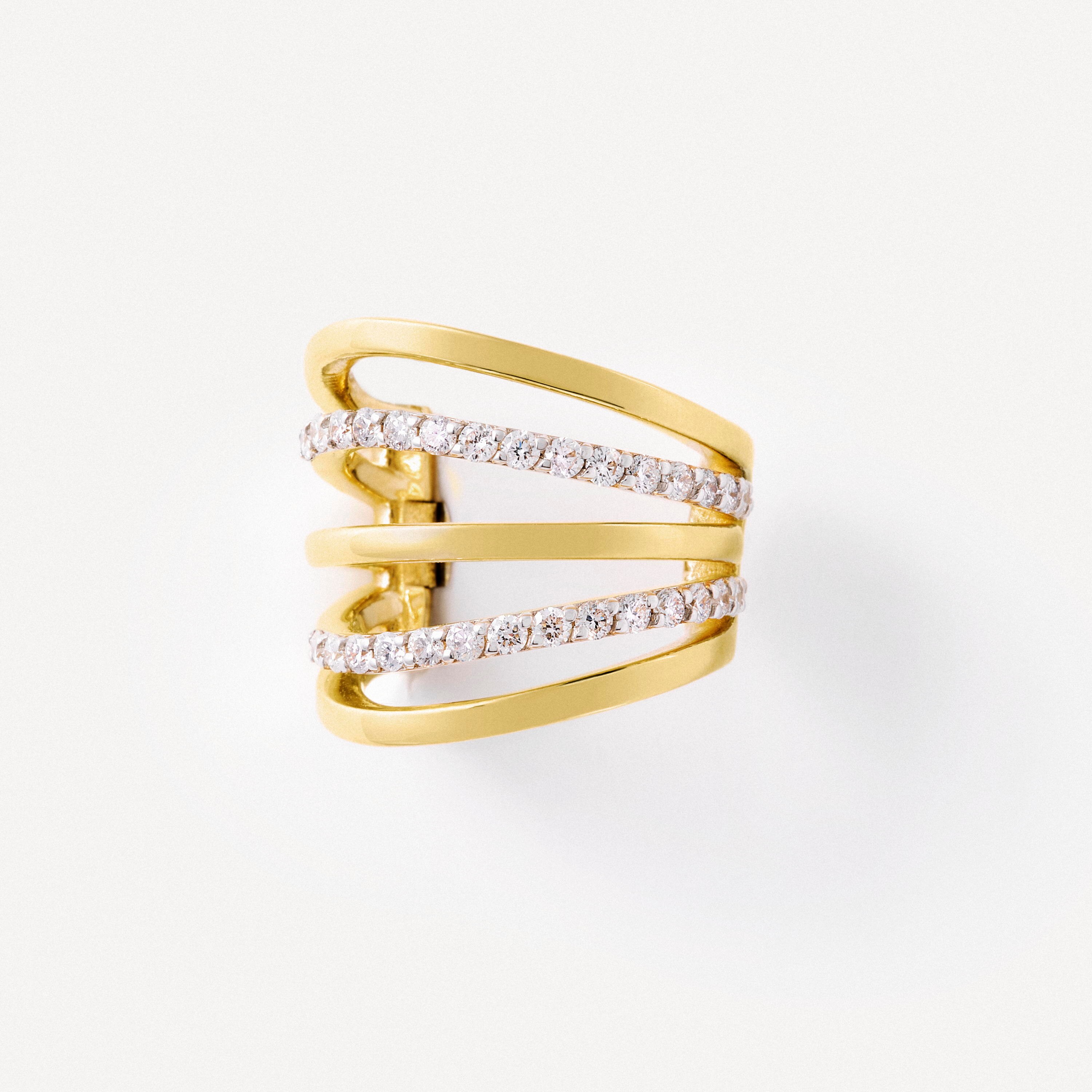 Gold, white gold and diamond two strip Earcuff TOUS ATELIER