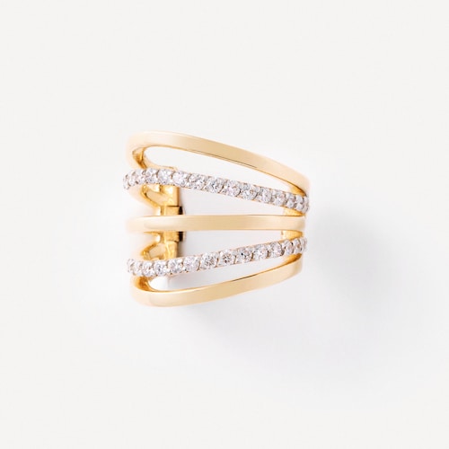 Earcuff con dos tiras de oro, oro blanco y diamantes TOUS ATELIER