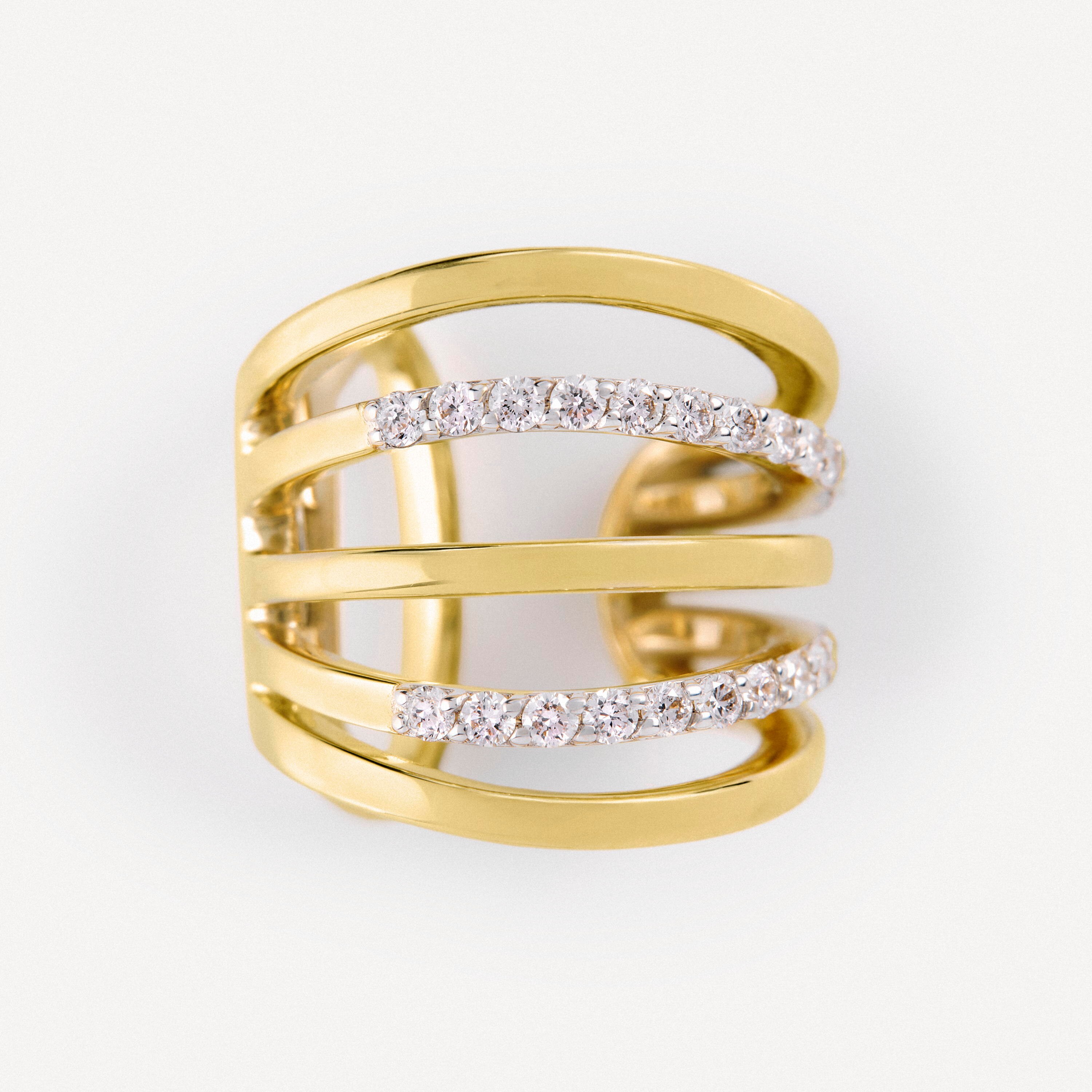 Gold, white gold and diamond two strip Earcuff TOUS ATELIER