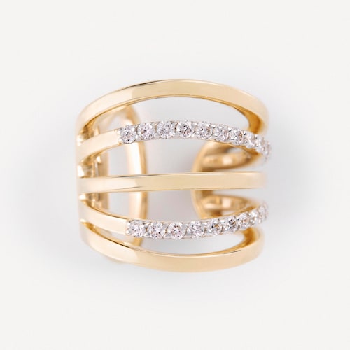 Earcuff con dos tiras de oro, oro blanco y diamantes TOUS ATELIER