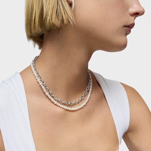 Silver Necklace with cultured pearls Sweet Dolls