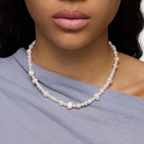 Collar de plata y perlas cultivadas grandes Sweet Dolls