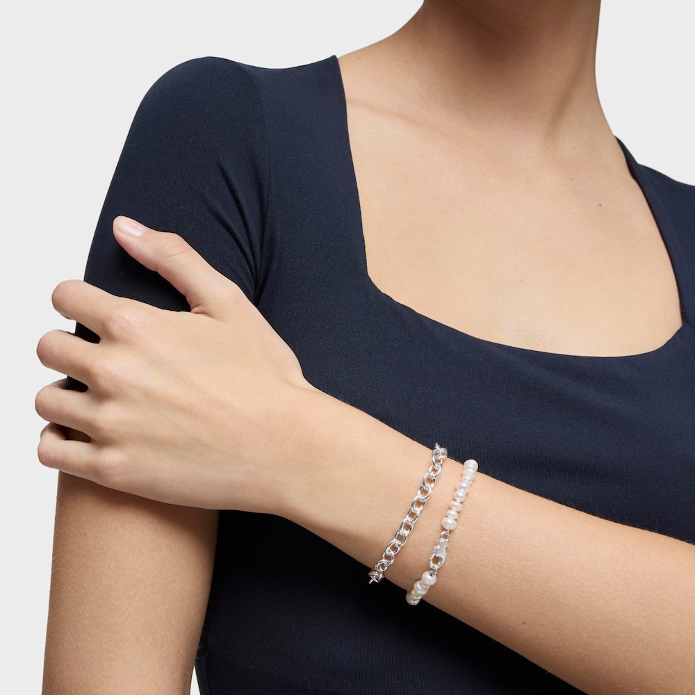 Bracciale a catena in argento con perle coltivate Sweet Dolls