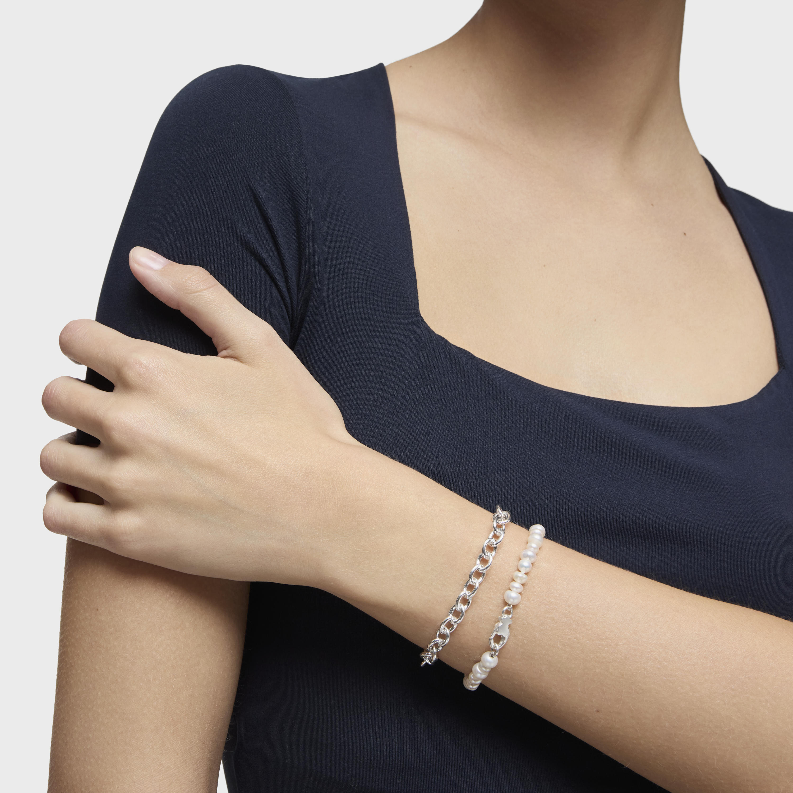 Silver Bracelet with cultured pearls Sweet Dolls
