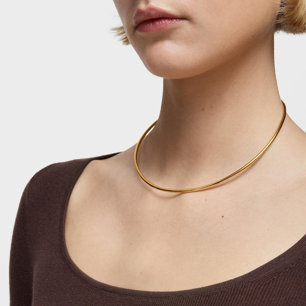 Collar con ba&ntilde;o de oro 18 kt sobre plata Basicos