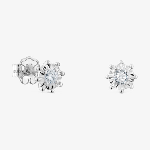 Pendientes peque&ntilde;os de oro blanco y diamantes 0,30 ct Les Classiques