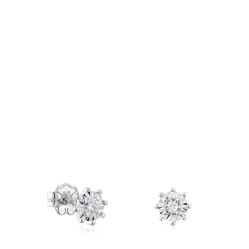 Small Earrings in white gold with 0,30 ct diamonds Les Classiques