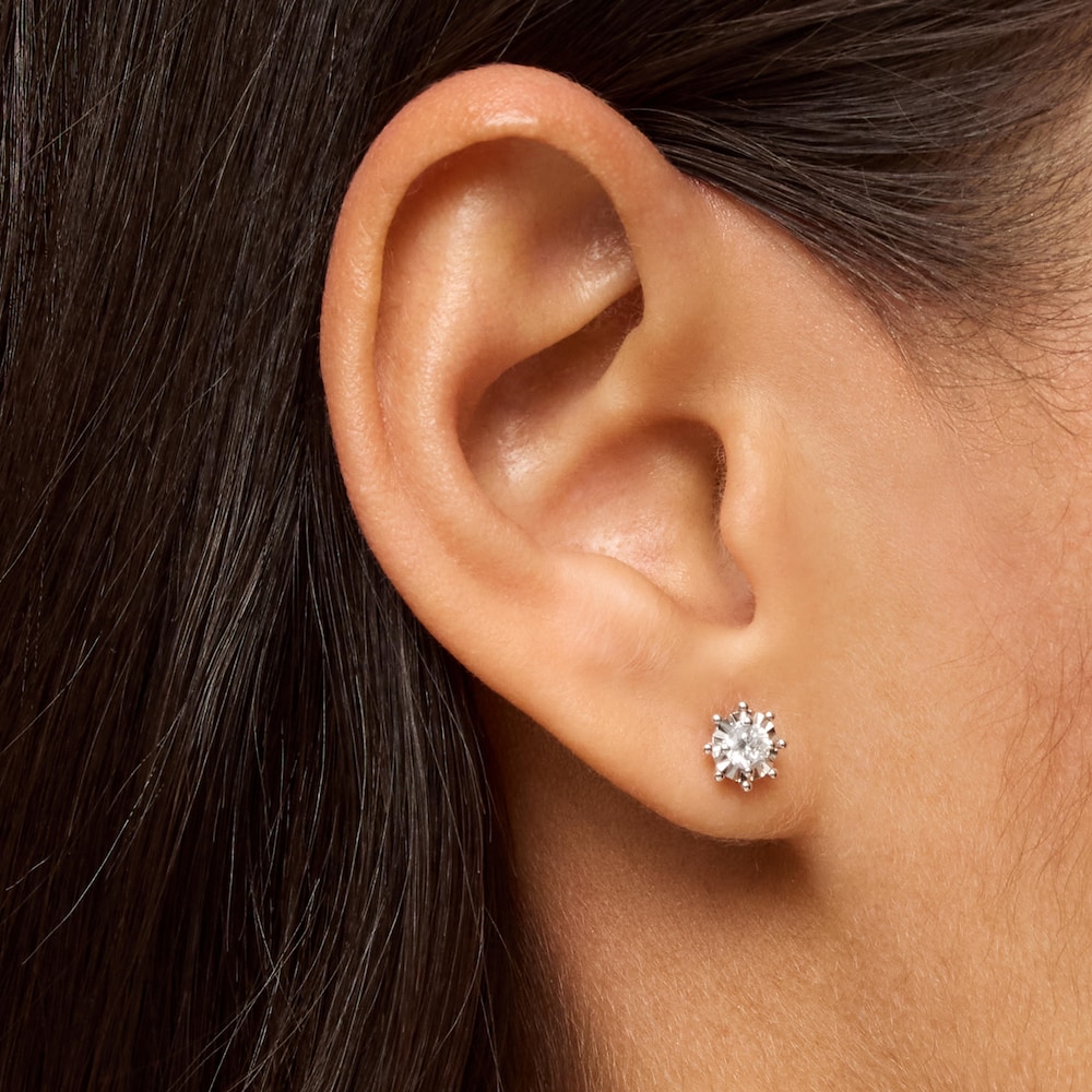 Small Earrings in white gold with 0,30 ct diamonds Les Classiques