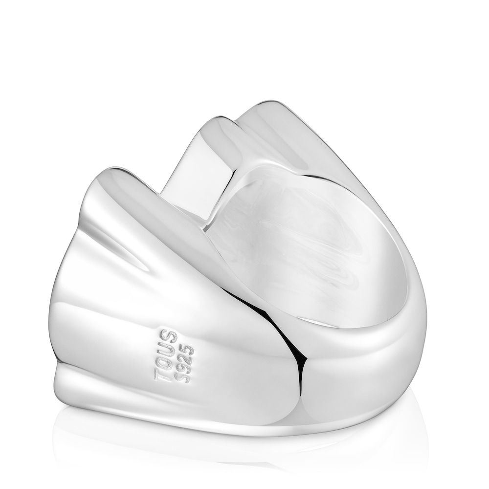 Silver bear 30 mm Signet ring Sweet Dolls image number 2