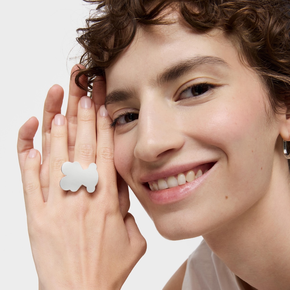 Silver bear 30 mm Signet ring Sweet Dolls