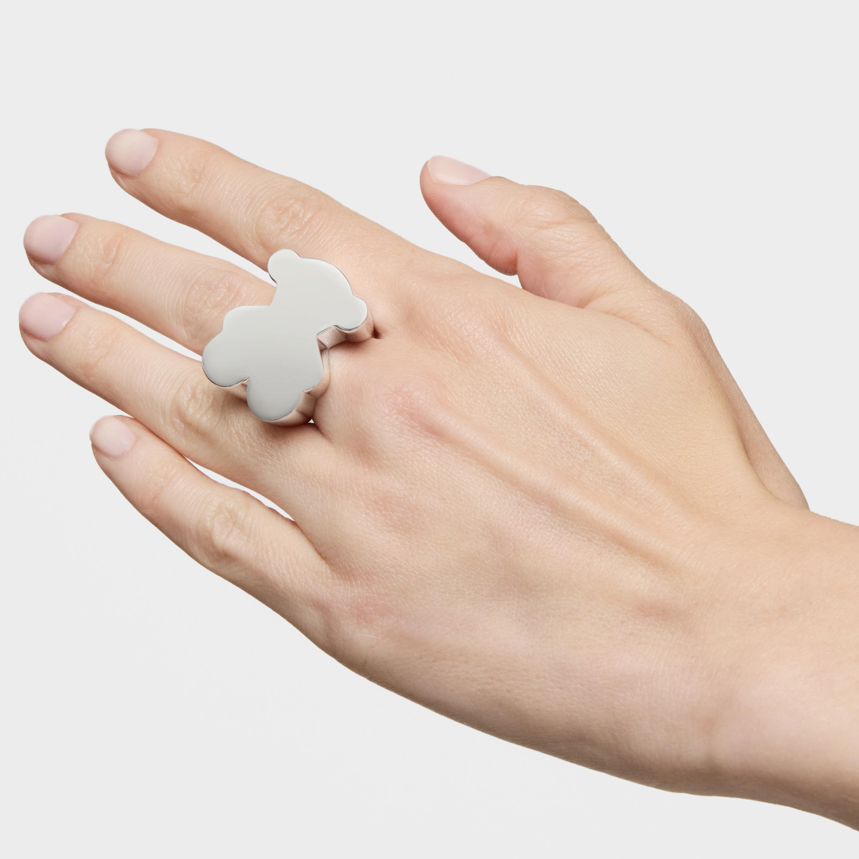 Silver bear 30 mm Signet ring Sweet Dolls