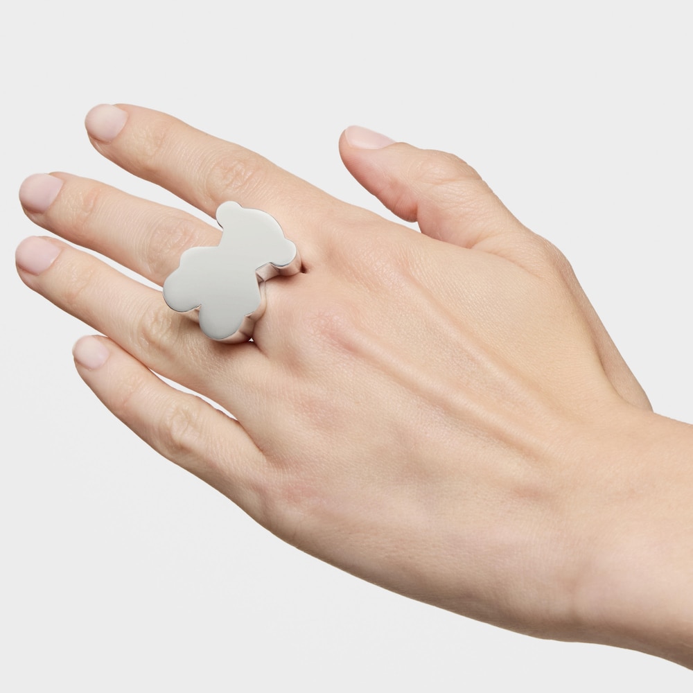 Silver bear 30 mm Signet ring Sweet Dolls image number 7