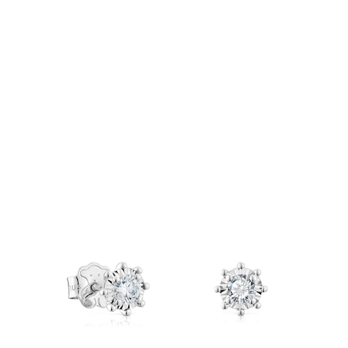 Small Earrings in white gold with 0,20 ct diamonds Les Classiques