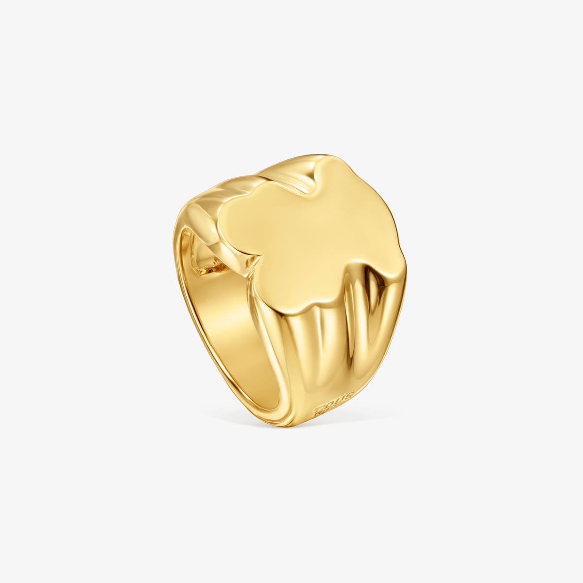 Tous - Anillo Sello Oso 15 Mm Con Baño De Oro 18 Kt Sobre Plata Sweet Dolls Talla 10