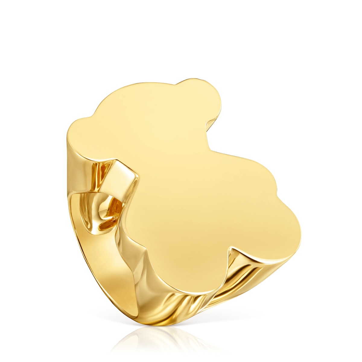 34 mm bear Signet ring with 18 kt gold plating over silver Sweet Dolls