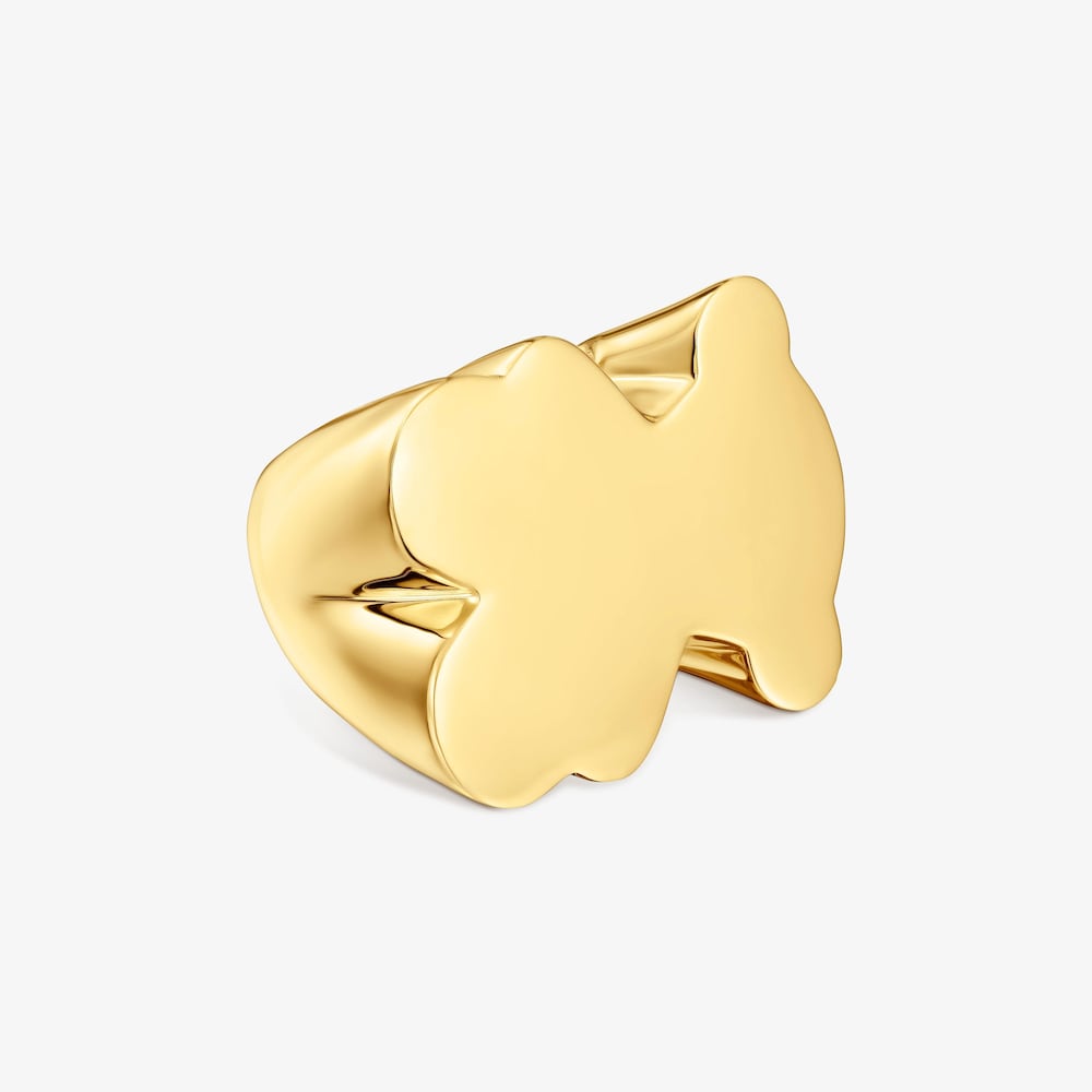 Pečatn&yacute; prsteň s&nbsp;30&nbsp;mm medved&iacute;kom s&nbsp;18&nbsp;kt pozl&aacute;ten&iacute;m na striebre Sweet Dolls