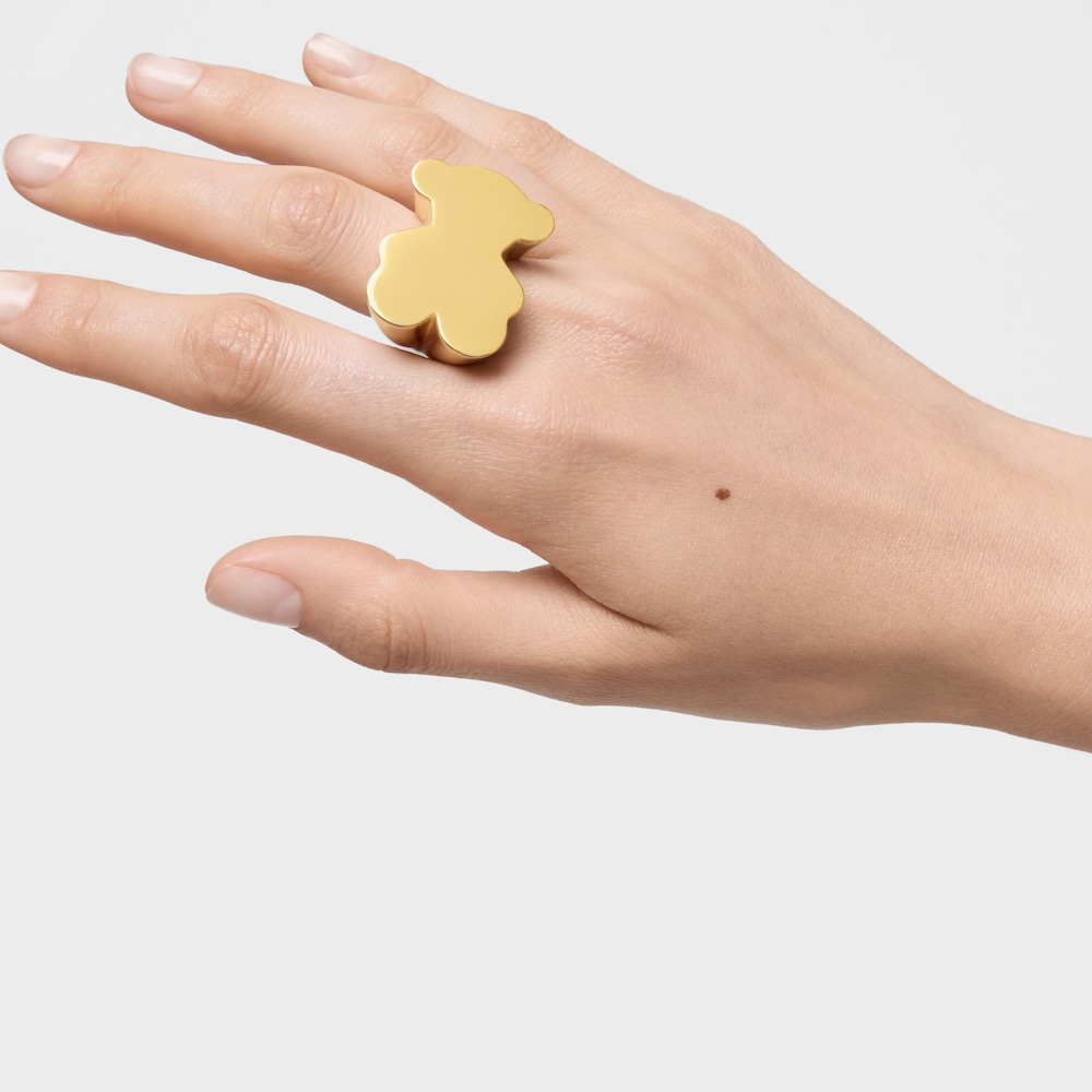 Pečatn&yacute; prsteň s&nbsp;30&nbsp;mm medved&iacute;kom s&nbsp;18&nbsp;kt pozl&aacute;ten&iacute;m na striebre Sweet Dolls