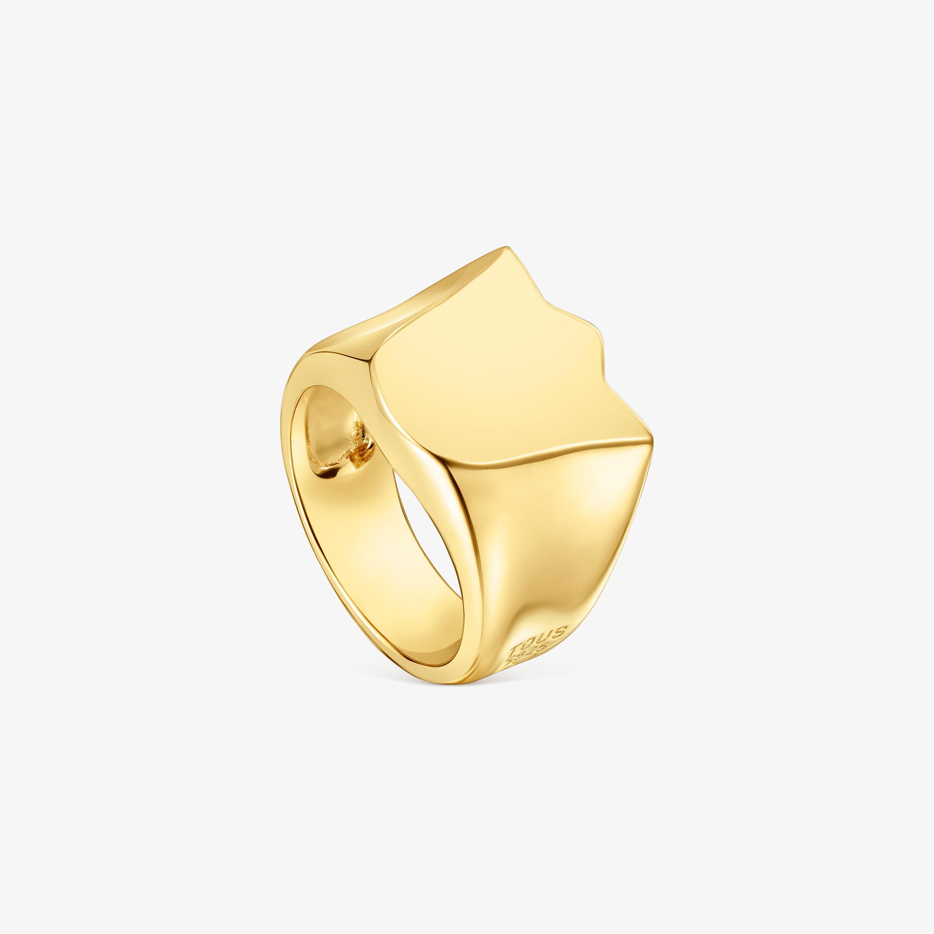 Tulip Signet ring with 18 kt gold plating over silver Sweet Dolls