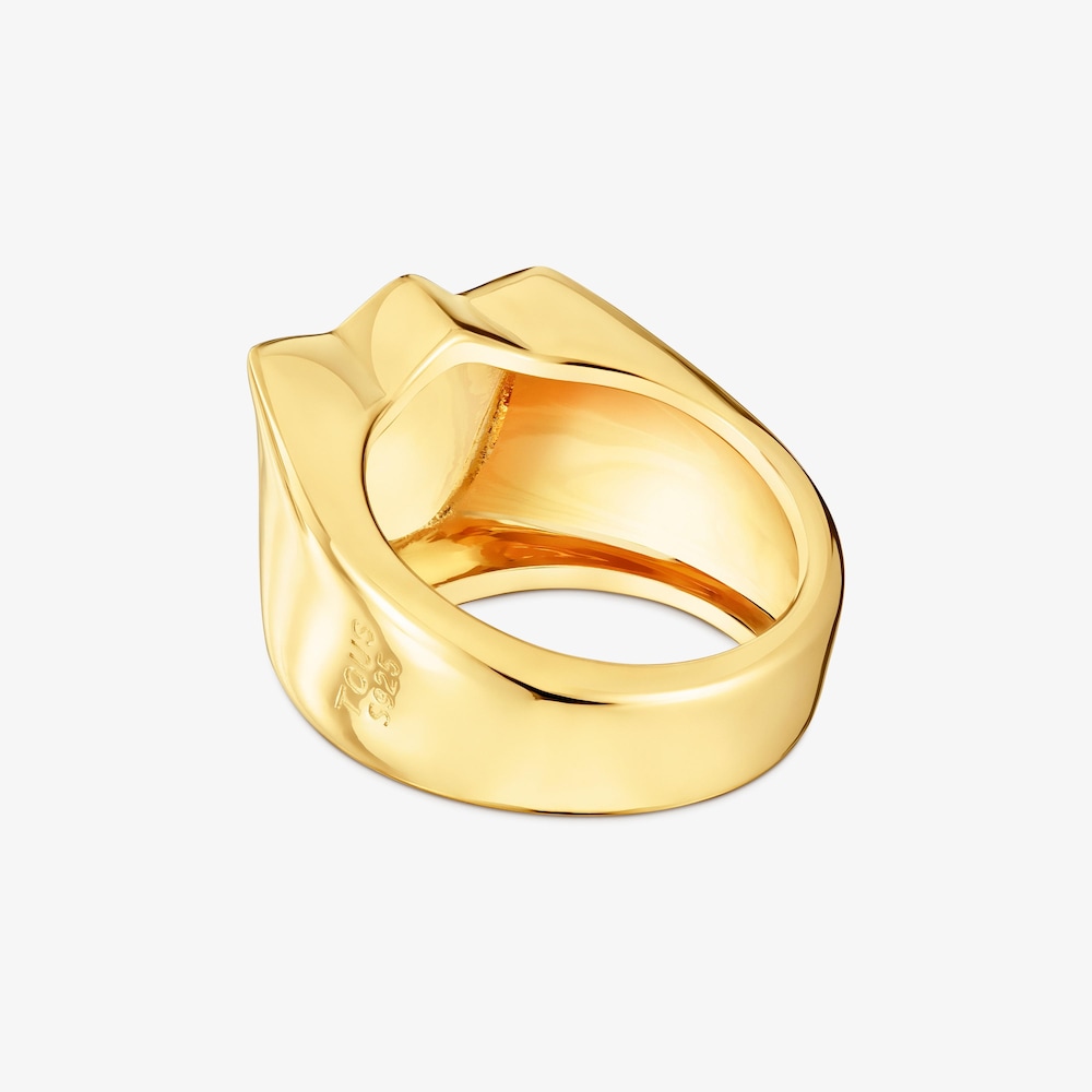 Pečatn&yacute; prsteň s&nbsp;tulip&aacute;nom s&nbsp;18&nbsp;kt pozl&aacute;ten&iacute;m na striebre Sweet Dolls