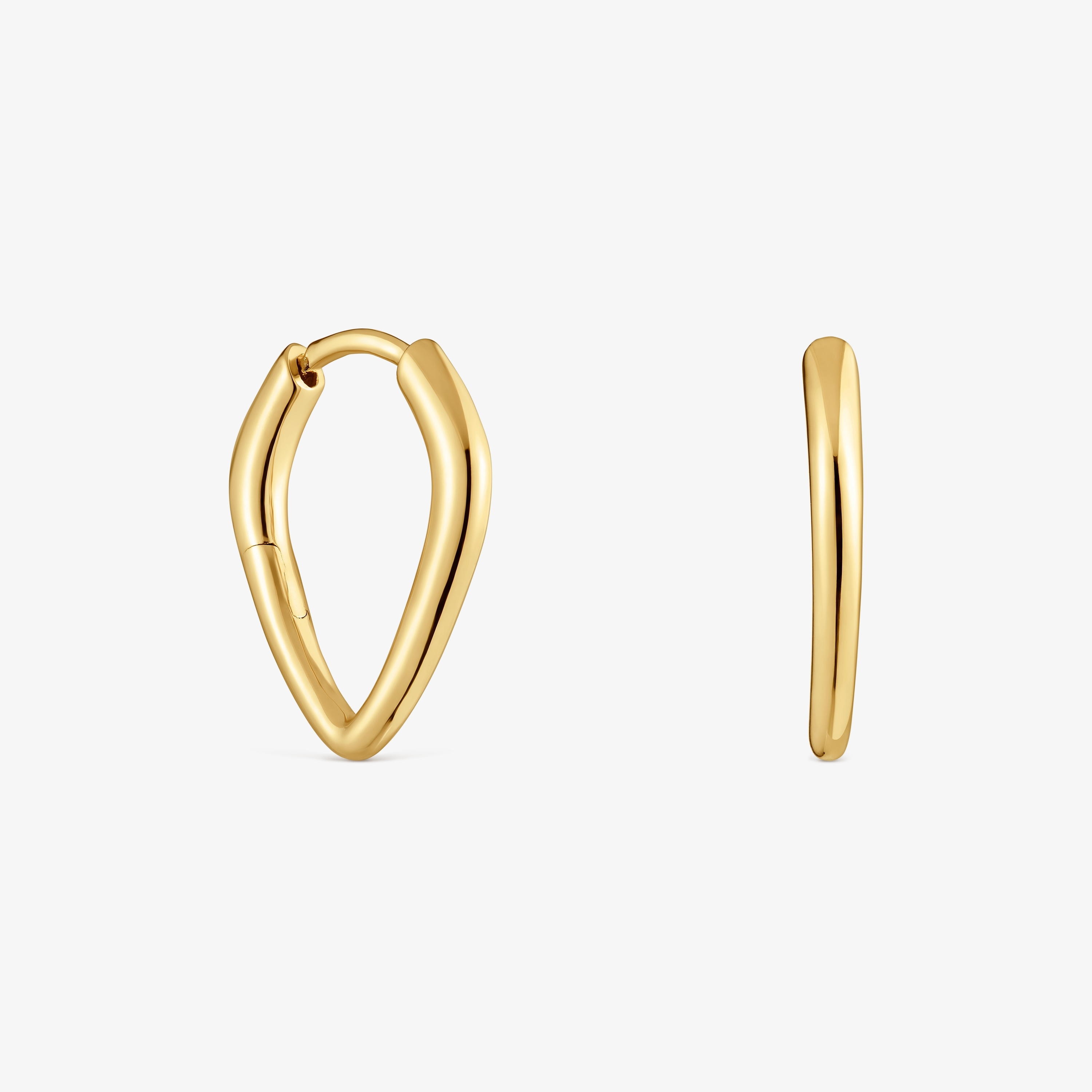 Short, pointed Hoop earrings in 18K gold vermeil TOUS Basics