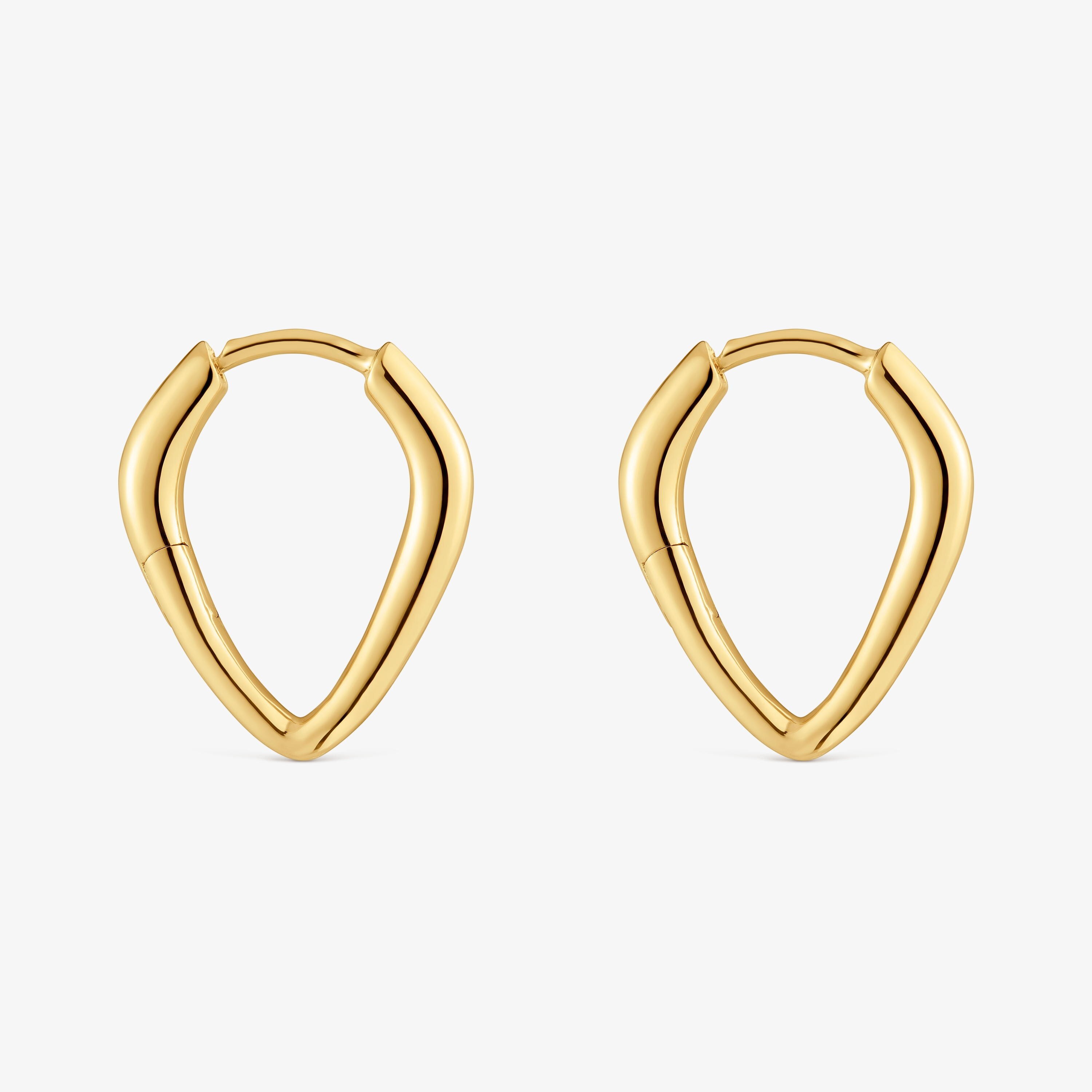 Short, pointed Hoop earrings in 18K gold vermeil TOUS Basics