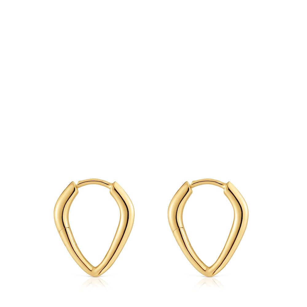Pendientes con baño de oro 18 kt sobre plata cortos con aro púa Basics Pendientes con baño de oro 18 kt sobre plata cortos con aro púa Basics