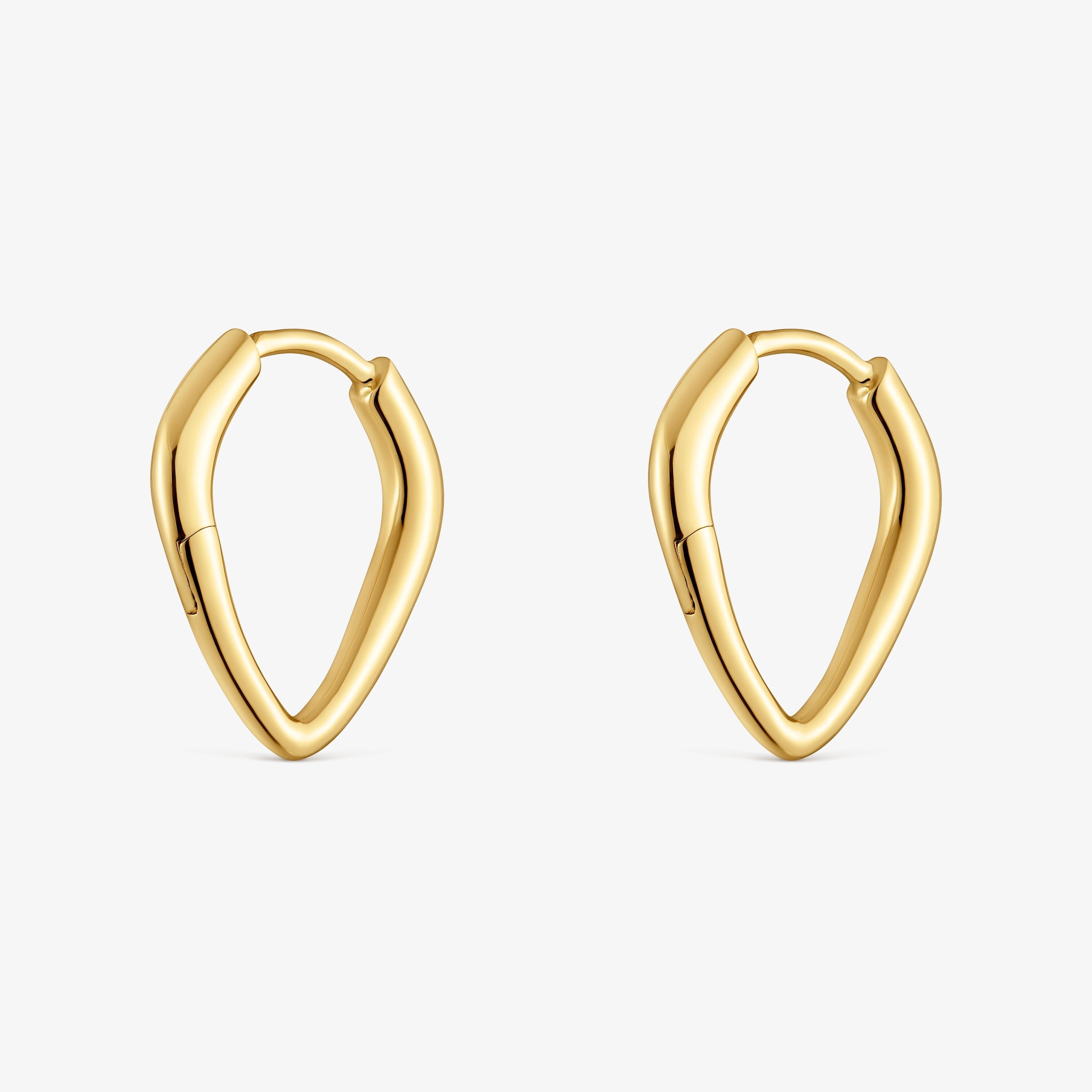 Short, pointed Hoop earrings in 18K gold vermeil TOUS Basics