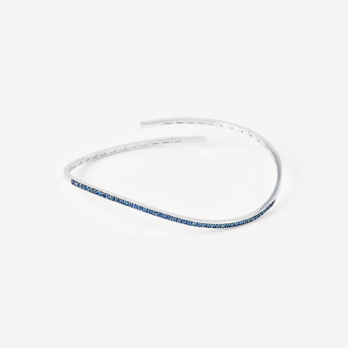 Pulsera abierta de oro blanco con zafiros azules TOUS ATELIER
