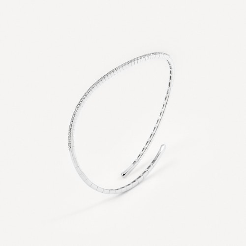Pulsera abierta de oro blanco con diamantes TOUS ATELIER