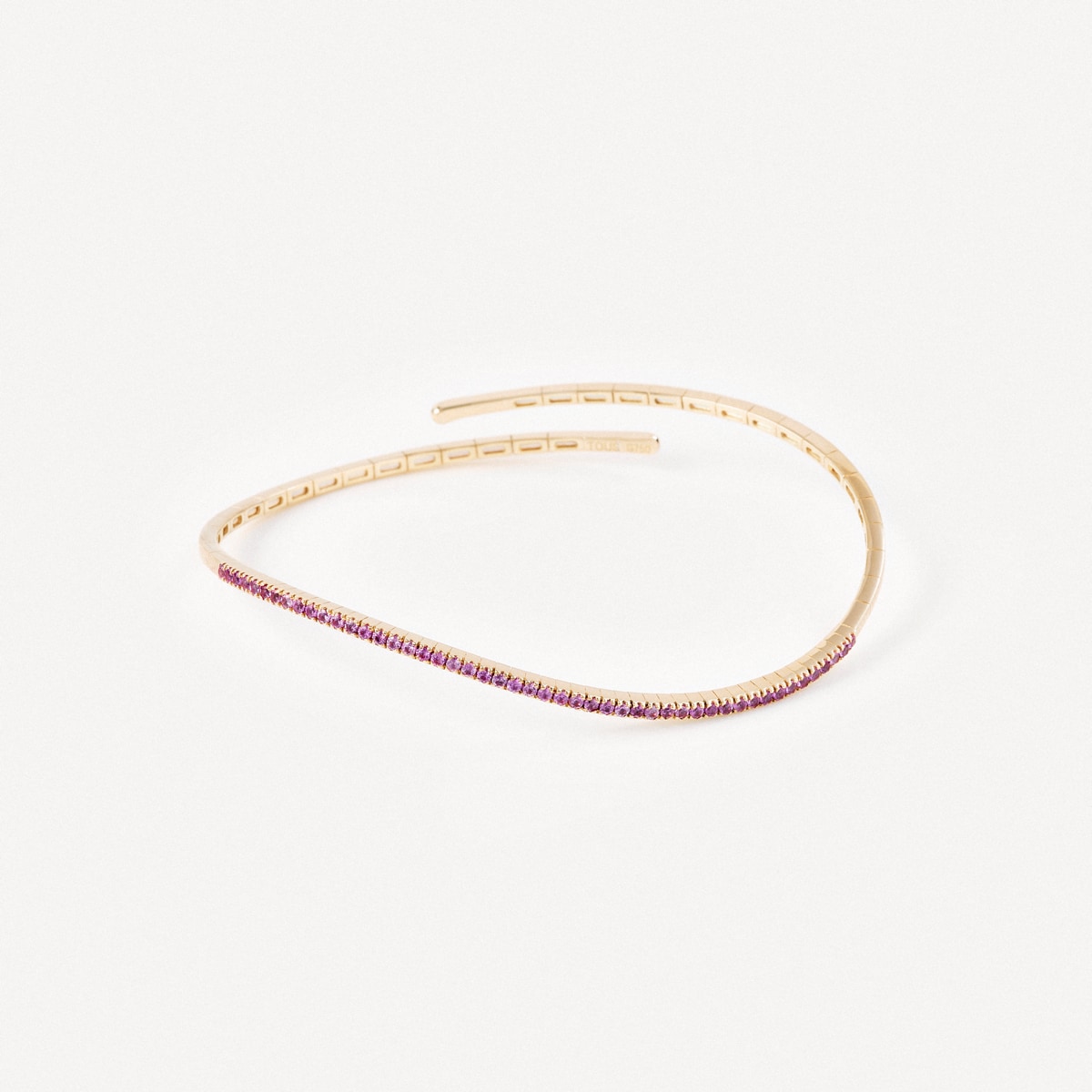 Tous - Pulsera Abierta De Oro Con Zafiro Rosa Tous Atelier - Rosa